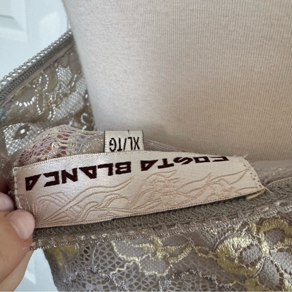 Y2K costa Blanca Lace Trim Camisole Top butter yellow coquette fairy summer xl - Picture 5 of 5